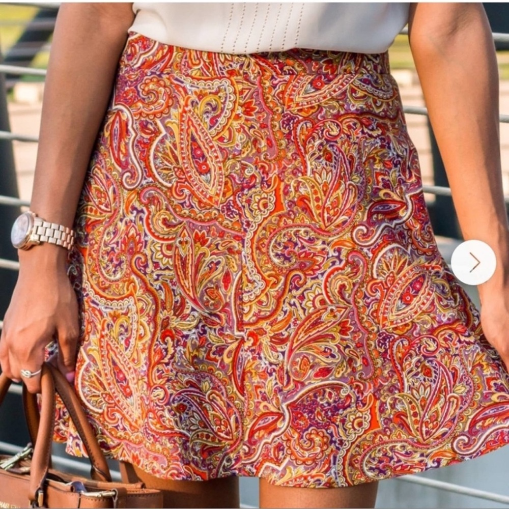 Zara 70s Paisley printed Circle Mini skirt